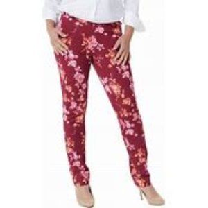 Isaac Mizhari Live! 24/7 Stretch Floral Slim-Leg Pants - Petite Plus